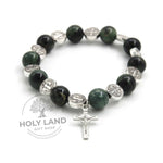 Natural Biblical Stone Agate Rosary Bracelet from the Holy Land Front View