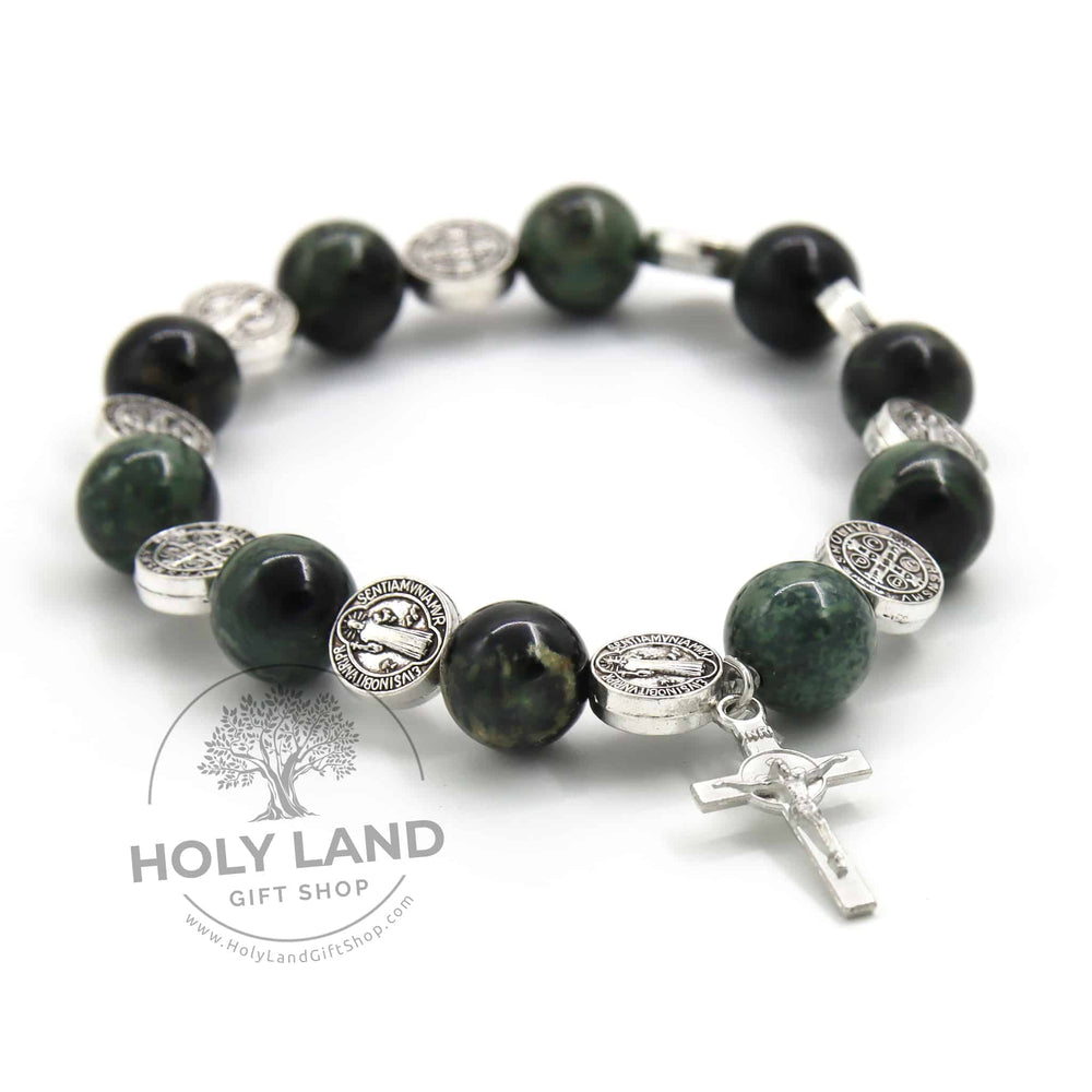 Rosary Bracelet in Clear Glass - Calesco Jewelry