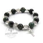 Natural Biblical Stone Agate Rosary Bracelet from the Holy Land Left View