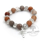 Natural Biblical Stone Jasper Rosary Bracelet from the Holy Land Left View