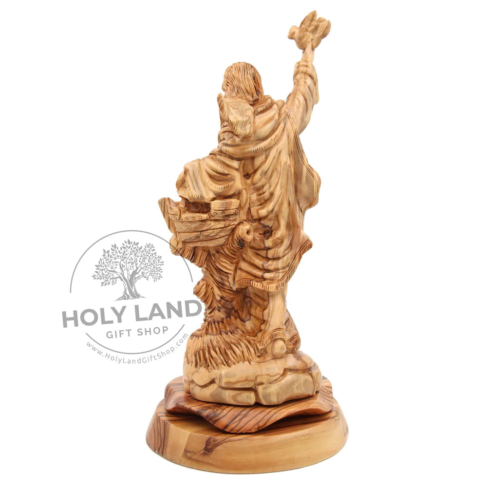 
                  
                    Load image into Gallery viewer, Noah Bethlehem Olive Wood Statue Back View
                  
                