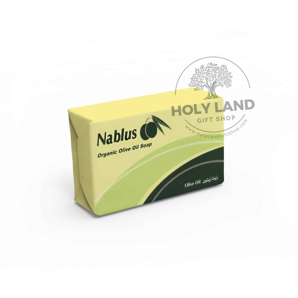 
                  
                    Load image into Gallery viewer, Olive Oil Organic Handmade Soap for All Skin Types from the Holy Land Packaged Side View
                  
                