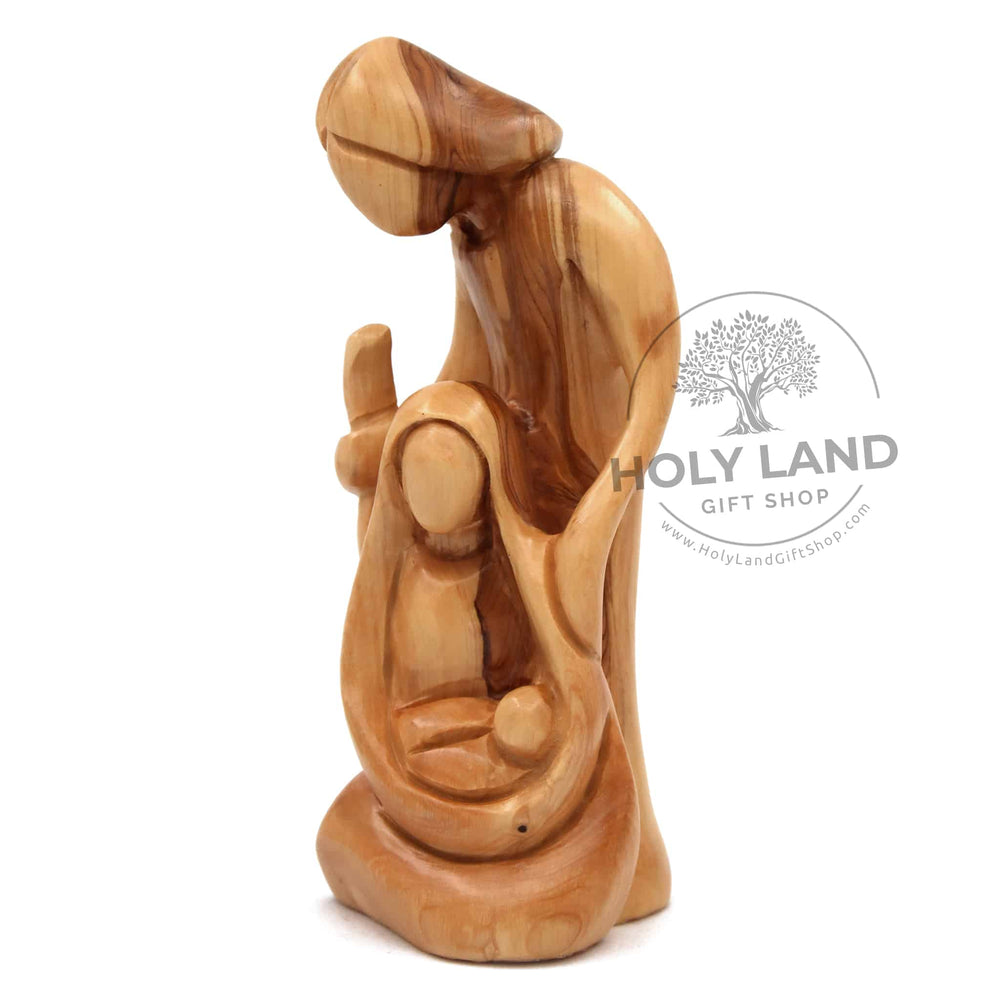 
                  
                    Load image into Gallery viewer, Bethlehem Olive Wood Abstract Holy Family left Side View
                  
                