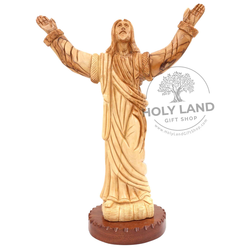 Bethlehem Olive Wood Carving of The Ascension from the Holy Land Front View