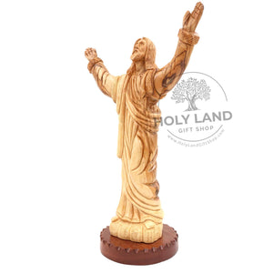 
                  
                    Load image into Gallery viewer, Bethlehem Olive Wood Carving of The Ascension from the Holy Land Side View
                  
                