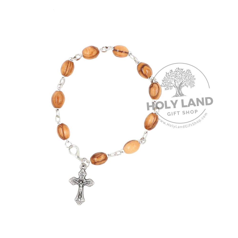 Olive Wood Finger Rosary with Jerusalem Cross from the Holy Land