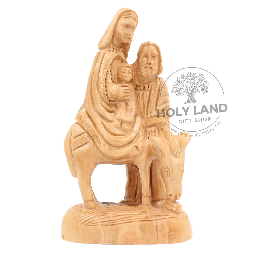 Bethlehem Olive Wood Flight into Egypt artifact from the Holy Land Front View