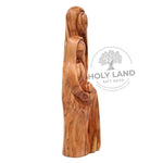 Hand Carved Abstract Holy Family Bethlehem Olive Wood Statue Side View