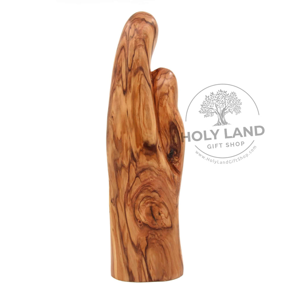 
                  
                    Load image into Gallery viewer, Hand Carved Abstract Holy Family Bethlehem Olive Wood Statue Back View
                  
                