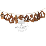 Holy Land Olive Wood Christmas Ornament Set Front View