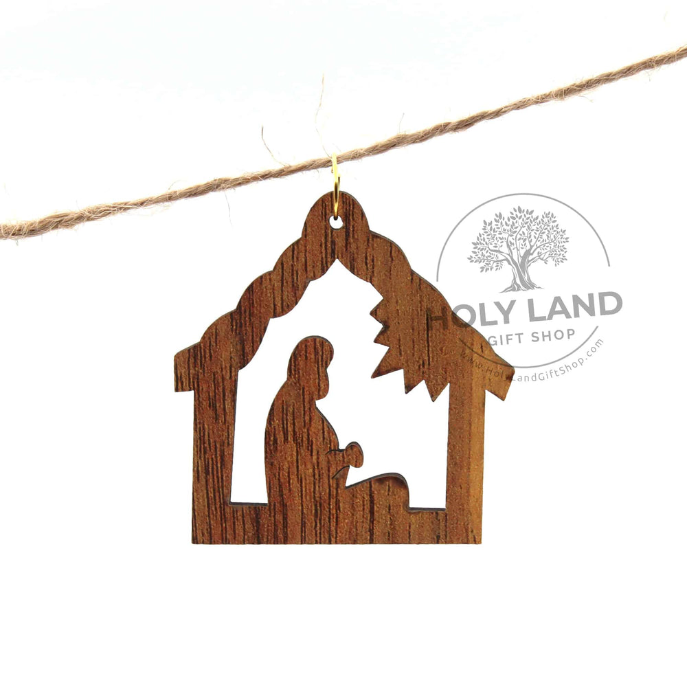 Holy Land Olive Wood Christmas Ornament Set Nativity Manger