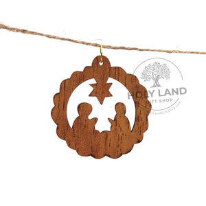
                  
                    Load image into Gallery viewer, Holy Land Olive Wood Christmas Ornament Set Star
                  
                