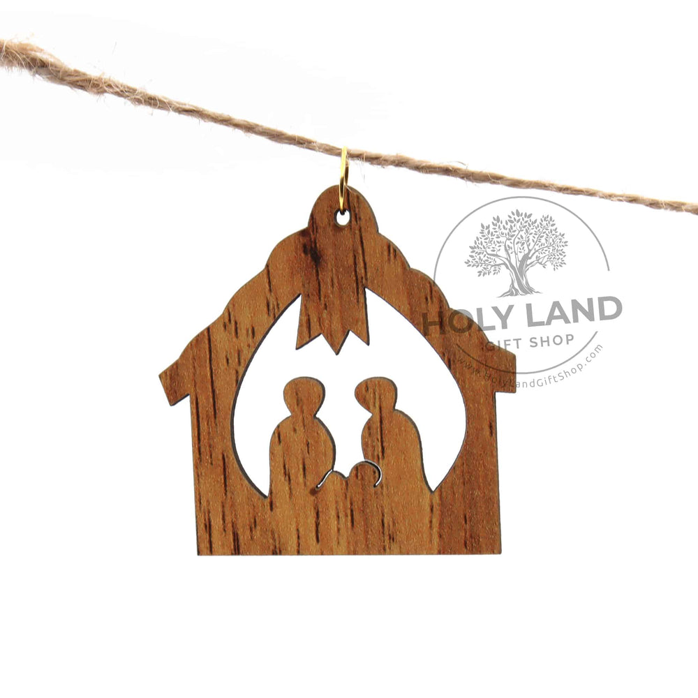 
                  
                    Load image into Gallery viewer, Holy Land Olive Wood Christmas Ornament Set Manger
                  
                
