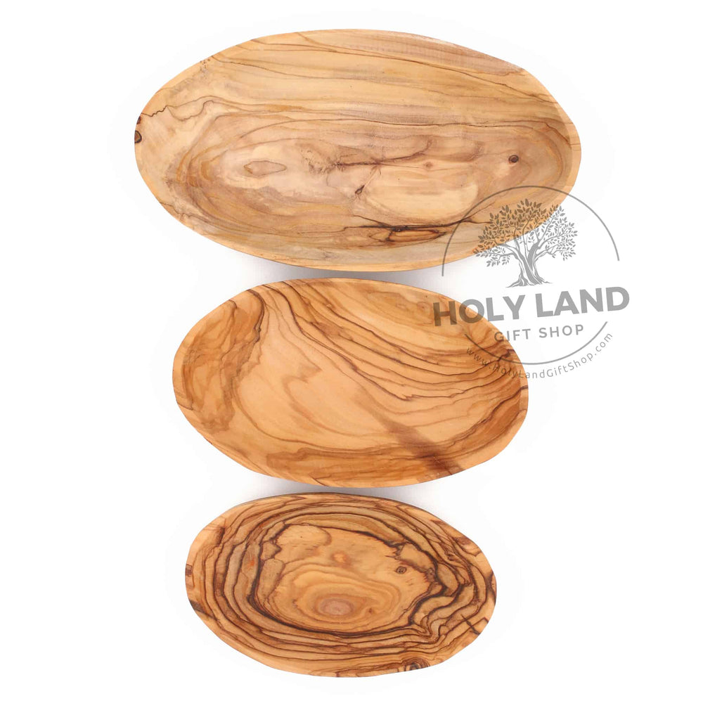 Bethlehem Olive Wood Oval Plate set from the Holy Land