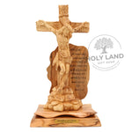 Bethlehem Olive Wood Sacrifice of Christ Statue from the Holy Land Front View