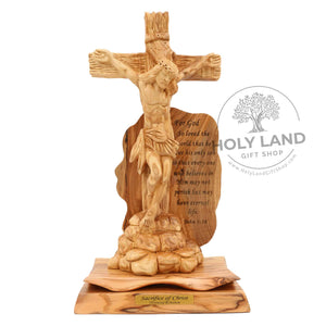 
                  
                    Load image into Gallery viewer, Bethlehem Olive Wood Sacrifice of Christ Statue from the Holy Land Front View
                  
                