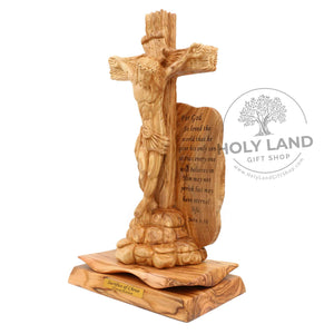 
                  
                    Load image into Gallery viewer, Bethlehem Olive Wood Sacrifice of Christ Statue from the Holy Land Side View
                  
                