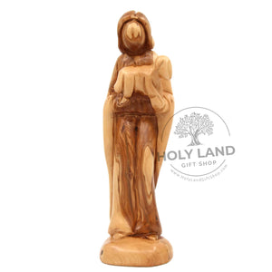 
                  
                    Load image into Gallery viewer, Bethlehem Olive Wood Abstract Shepherd Statue Front View
                  
                