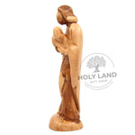 Bethlehem Olive Wood Abstract Shepherd Statue Side View