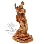 Holy Land Olive Wood St. George Hand Carved Statue Side View