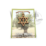 Holy Land Olive Wood Star Cross Pendant