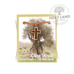 Olive Wood Crucifix necklace Catholic jewelry Cross Blessed Jerusalem Holy  Land