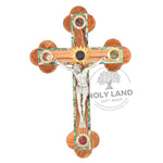 Olive Wood and Mother of Pearl Crucifix with Holy Essences from the Holy Land
