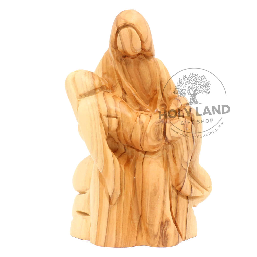 Pieta Abstract Bethlehem Olive Wood Carving from the Holy Land Front View