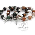 Set of Three Natural Biblical Stone Bracelets from the Holy Land Right View