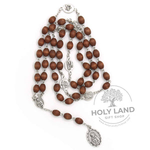 
                  
                    Load image into Gallery viewer, Seven Sorrows Olive Wood Rosary of Virgin Mary from the Holy Land Top View
                  
                