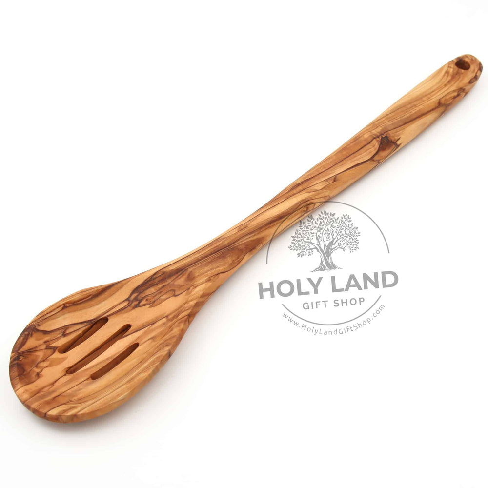 Slotted Spoon Hand Carved from Olive Wood