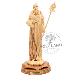
                  
                    Load image into Gallery viewer, Saint Benedict Bethlehem Olive Wood Statue Front View
                  
                