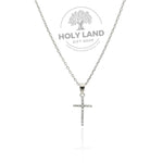 Handmade Sterling Silver Gemstone Cross from the Holy Land