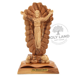 
                  
                    Load image into Gallery viewer, The Risen Christ in Bethlehem Olive Wood Front View
                  
                