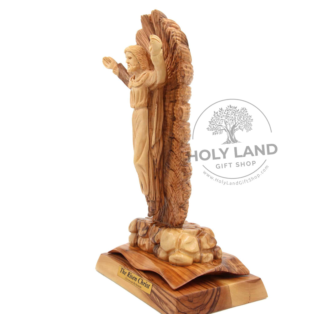 
                  
                    Load image into Gallery viewer, The Risen Christ in Bethlehem Olive Wood Left Side View
                  
                