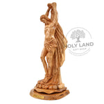 The Sacrifice of Christ in Solid Olive Wood Statue from the Holy Land Side View