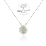 Handmade Two-Way Magnetic Jerusalem Cross with Gemstones Closed