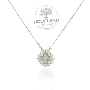 
                  
                    Load image into Gallery viewer, Handmade Two-Way Magnetic Jerusalem Cross with Gemstones Closed
                  
                
